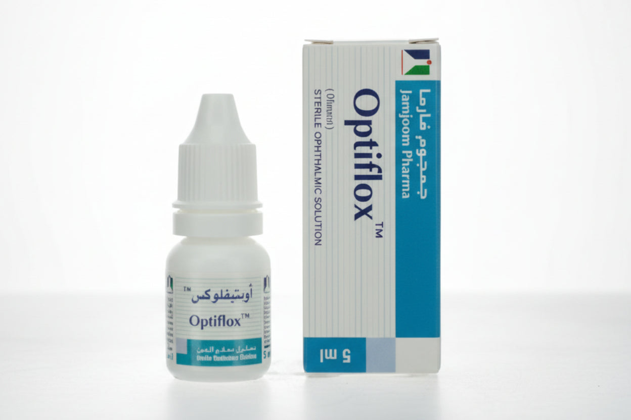 Optiflox ofloxacin 0.3 percent ophthalmic antibiotic eye drops 10 ml bottle Health Boutique