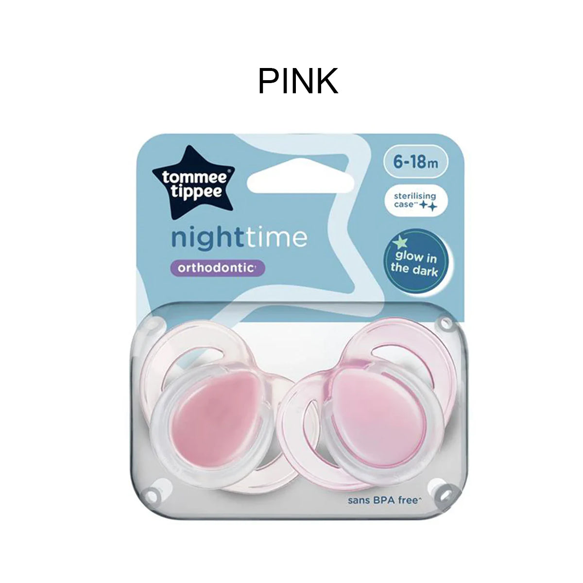 Tommee Tippee Night Time Soother 2Pcs 6-18m