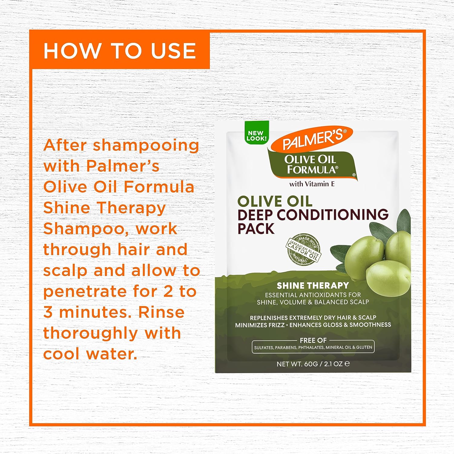 Palmer's Olive Oil Deep Conditioner For Frizz-Prone Hair Pack 60g intensive hair treatment for dry frizzy hair Health Boutique