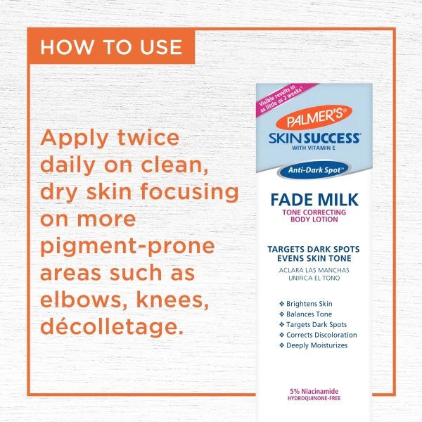 Palmer's Skin Success Anti-Dark Spot Fade Milk Body Lotion 250ml brightening body lotion for dark spots and uneven skin tone Health Boutique