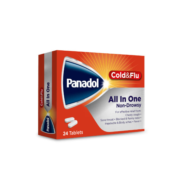 Panadol Cold and Flu All in One tablets multi symptom relief -health Boutique Jordan