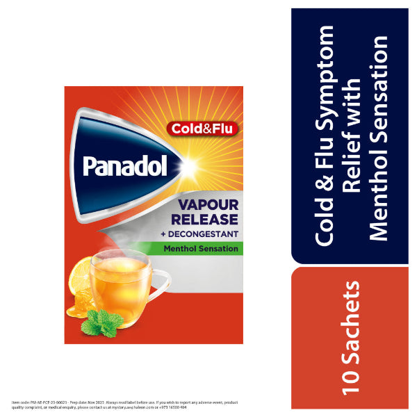 Panadol Vapour Release cold flu hot drink decongestant sachets- Health Boutique Jordan