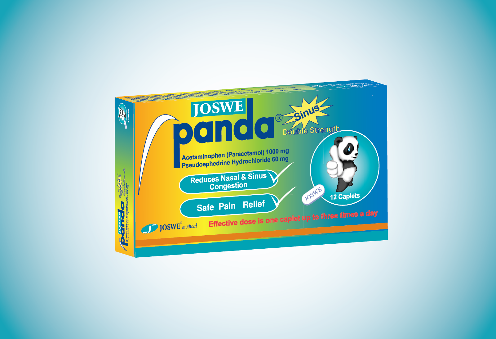 Panda Sinus 12 tablets cold and sinus relief medication