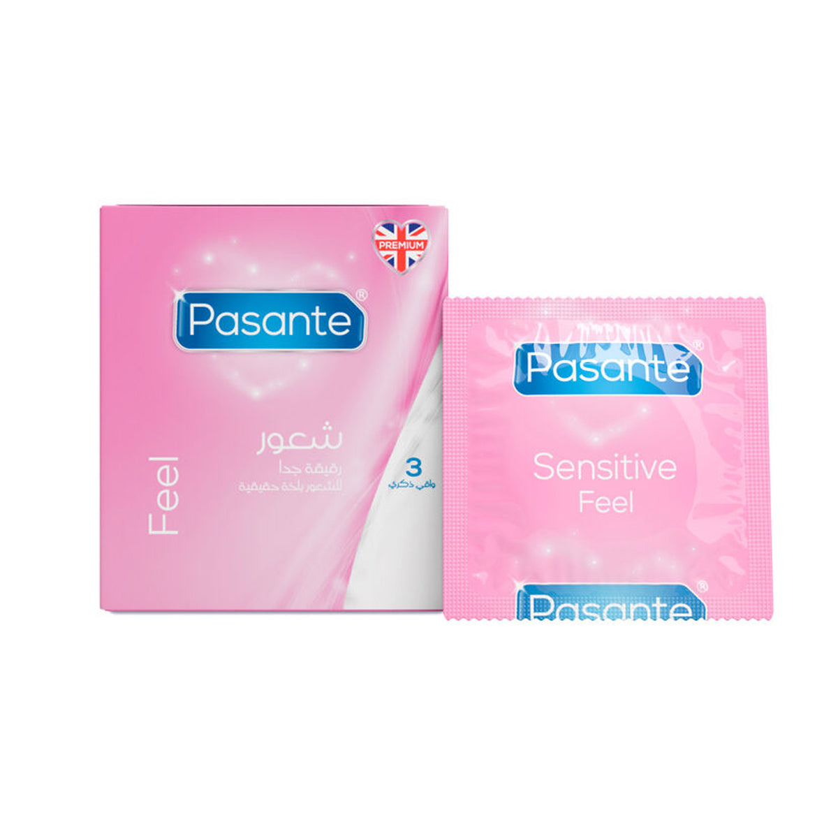 Pasante Feel Ultra-Thin Lubricated Latex Condoms - 3 Pack