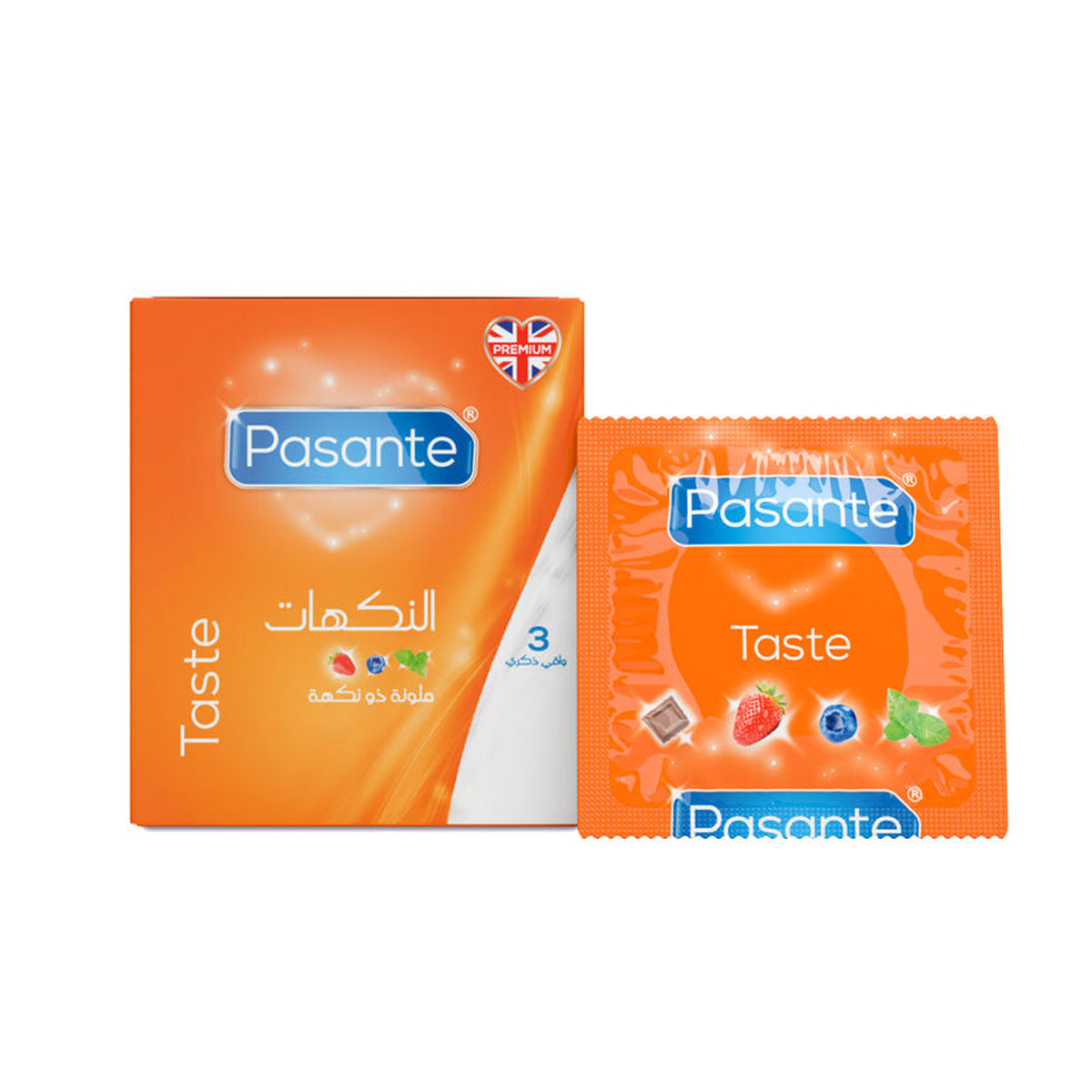 Pasante Taste Flavoured Condoms - 3 Pack Assorted Fruit Flavours
