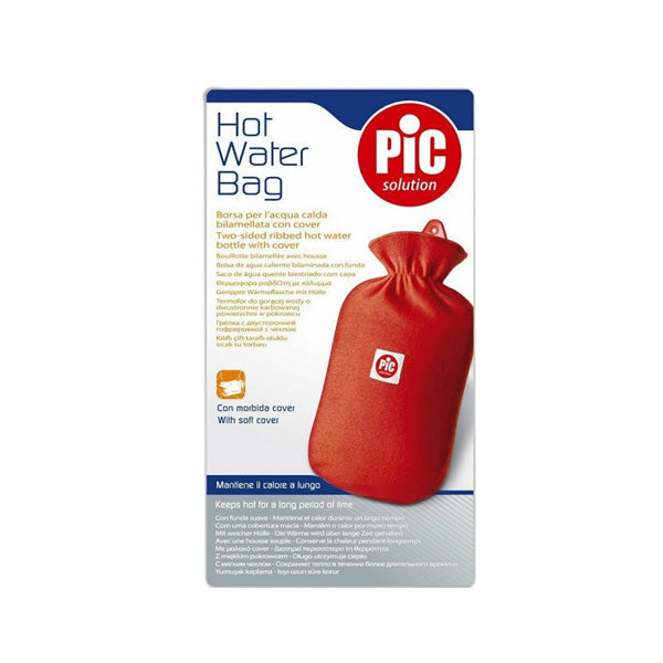Pic Solution Premium Hot Water Bag with Comfort Cover for Pain Relief