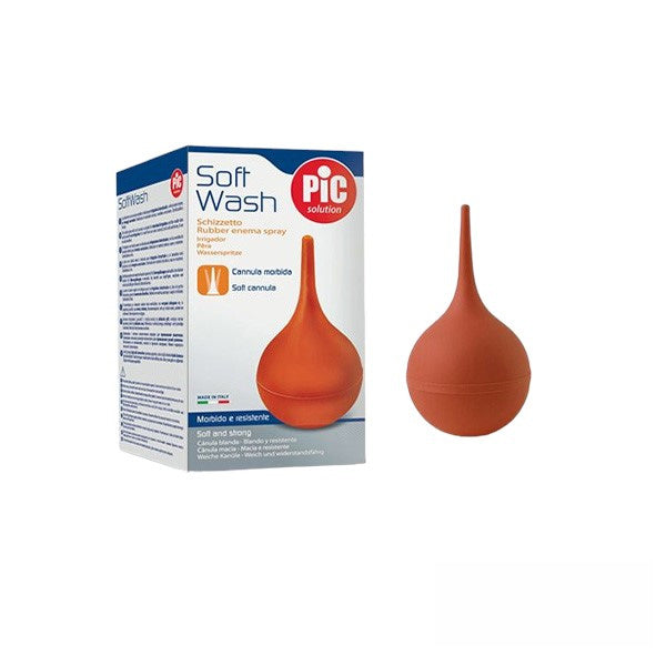 Pic Solution Pic Soft Wash 145ml Rubber Cannula - Gentle & Effective Intestinal & Ear Cleansing