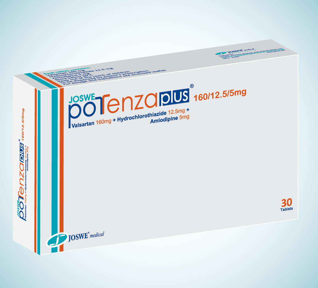 Potenza Plus 160 12.5 5 mg 30 tablets amlodipine valsartan hydrochlorothiazide blood pressure medication