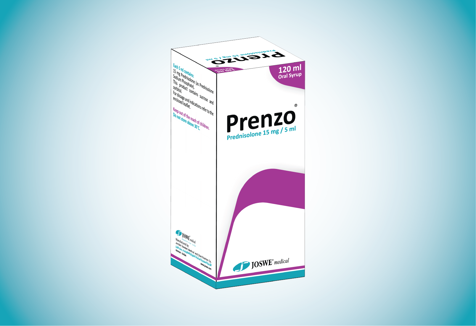 Prenzo 15 mg per 5 ml syrup 120 ml prednisolone corticosteroid medication