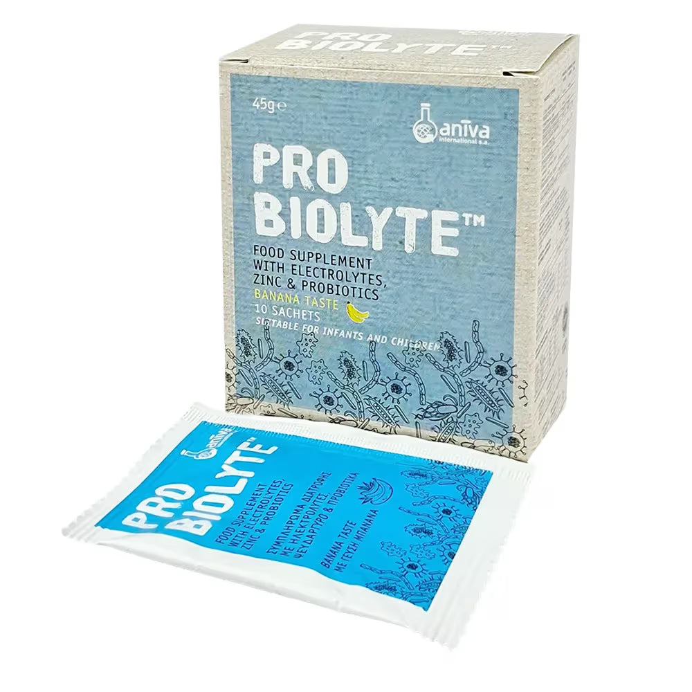 Pro Biolyte sachets 10 probiotic electrolyte zinc glucose banana powder digestive hydration support Health Boutique