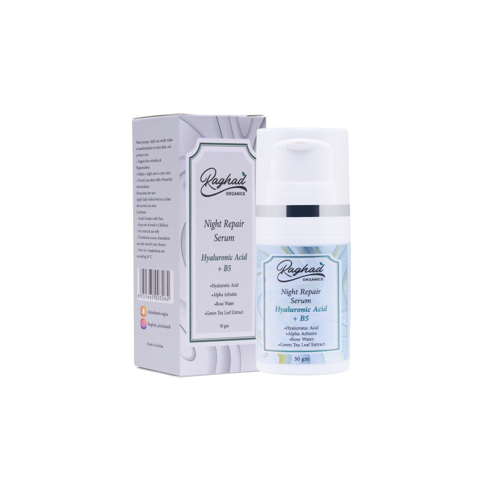 Raghad Organics Night Repair Serum 30ml brightening hydrating facial serum for radiant skin Health Boutique