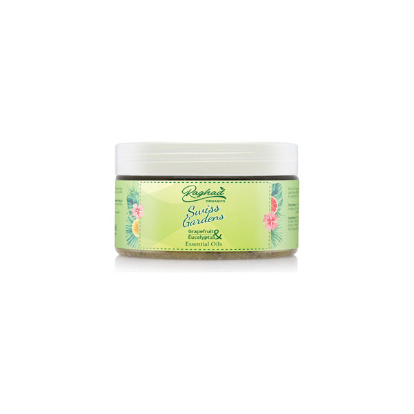 Raghad Organics Swiss Gardens Body Scrub sea salt rose mint exfoliating body polish dry skin smoothing Health Boutique