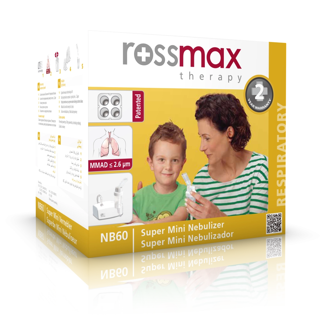 Rossmax Super Mini Nebulizer NB60 – portable piston nebulizer with VAT adjustable valve for efficient respiratory therapy health boutiqe