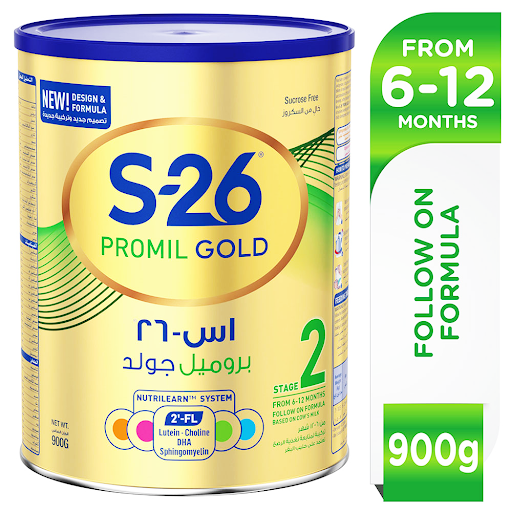 S-26 Promil Gold Stage 2 Follow-On Formula900g – nutrition for babies 6–12 months, available at HealthBoutiqueJo.com with fast delivery to Jordan and GCC