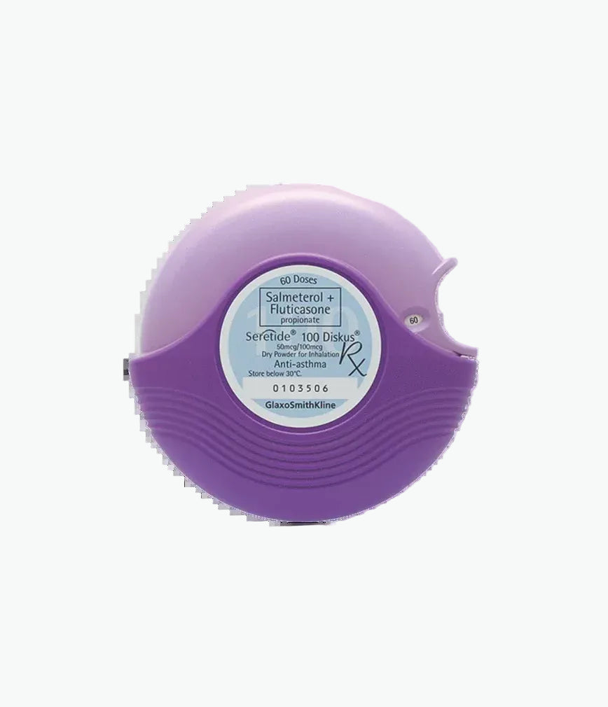 Seretide Diskus 50/100 mcg 60 doses salmeterol fluticasone asthma maintenance inhaler