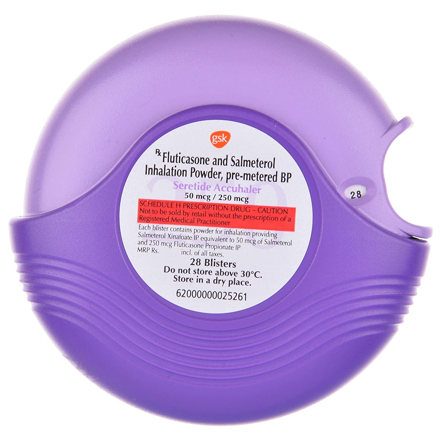 Seretide Diskus 50/250 mcg 60 doses salmeterol fluticasone asthma maintenance inhaler