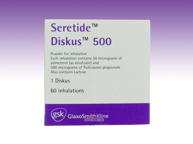 Seretide Diskus 50/500 mcg 60 doses salmeterol fluticasone asthma COPD maintenance inhaler