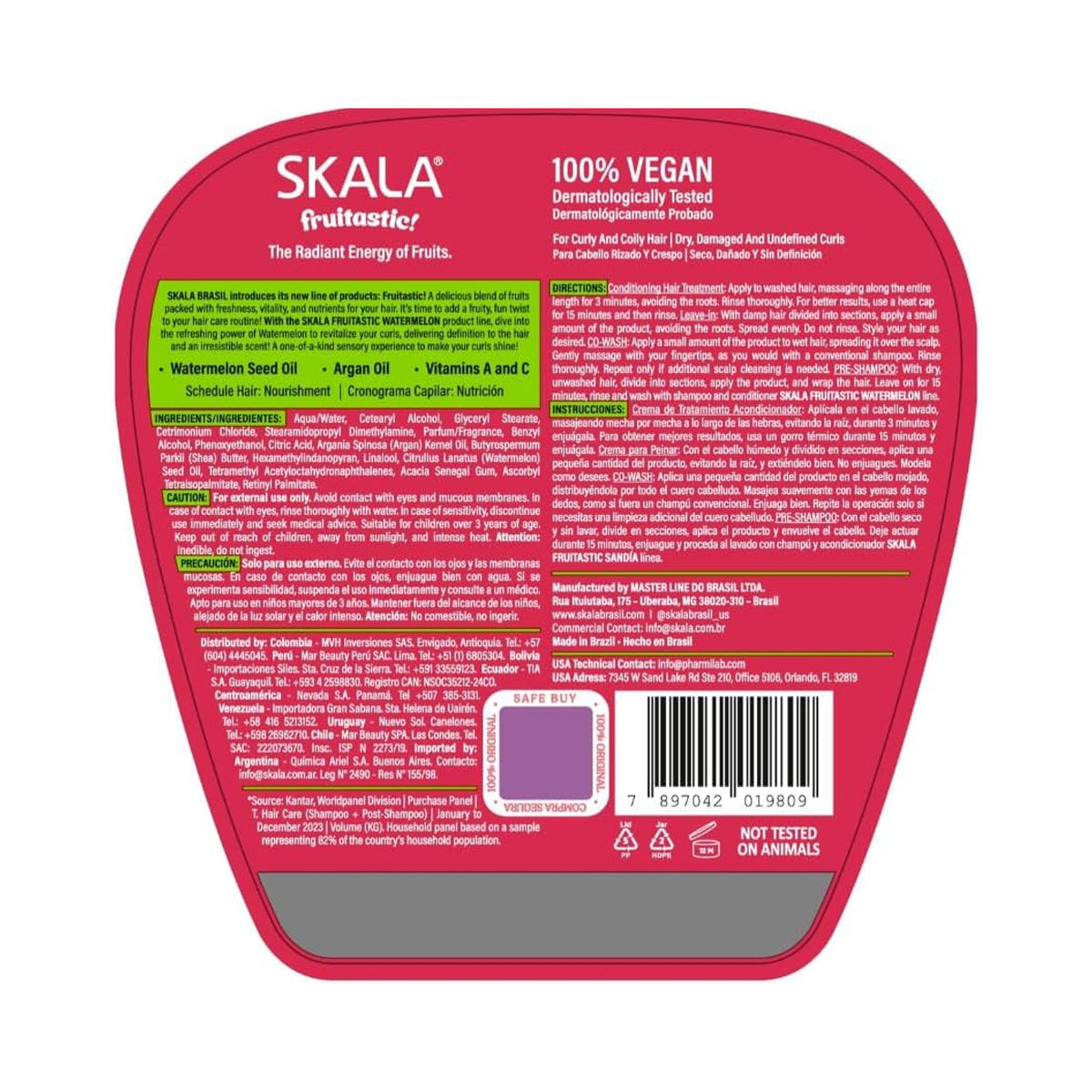 Skala Frutástica Melancia Treatment 2 in 1 Mask & Leave-in Conditioner 1000g
