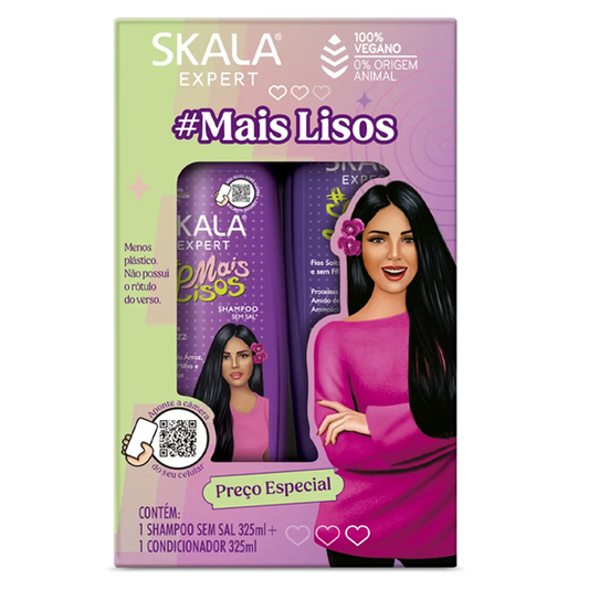 Skala Mais Lisos Hair Set 325 ml (Shampoo + Conditioner) – vegan frizz‑control smoothing duo for sleek hair health boutique Jordan