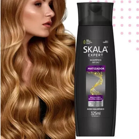 Skala Matizador Purple Shampoo 325 ml – anti‑brass toning shampoo for blonde and gray hair with moisturizing hyaluronic acid health boutique Jordan