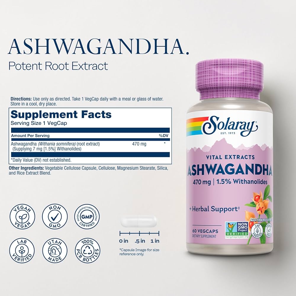 Solaray ashwagandha capsules Jordan
for stress and wellbeing