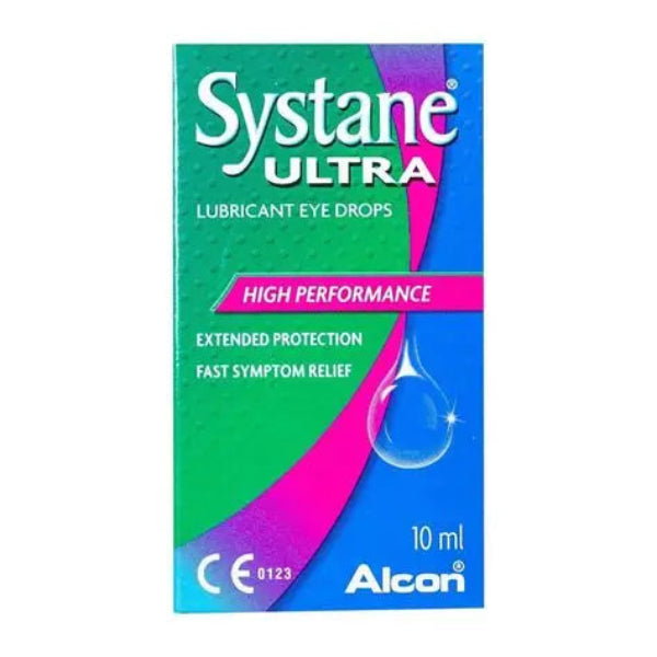 Systane Ultra 10 ml lubricating dry eye drops bottle and box