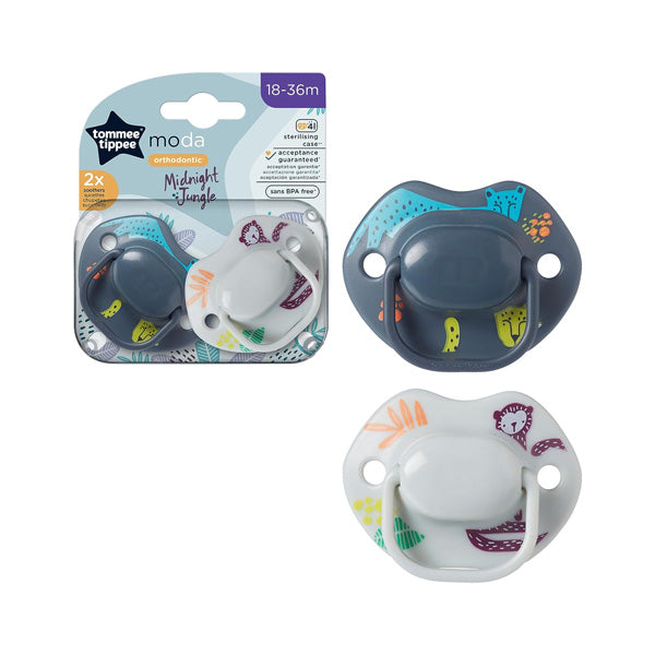 Tommee Tippee Moda Soother Midnight Jungle 2x 18-36m