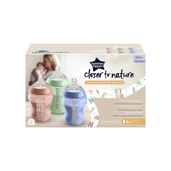 Tommee Tippee Closer To Nature 6x260ml Kindness Pastel