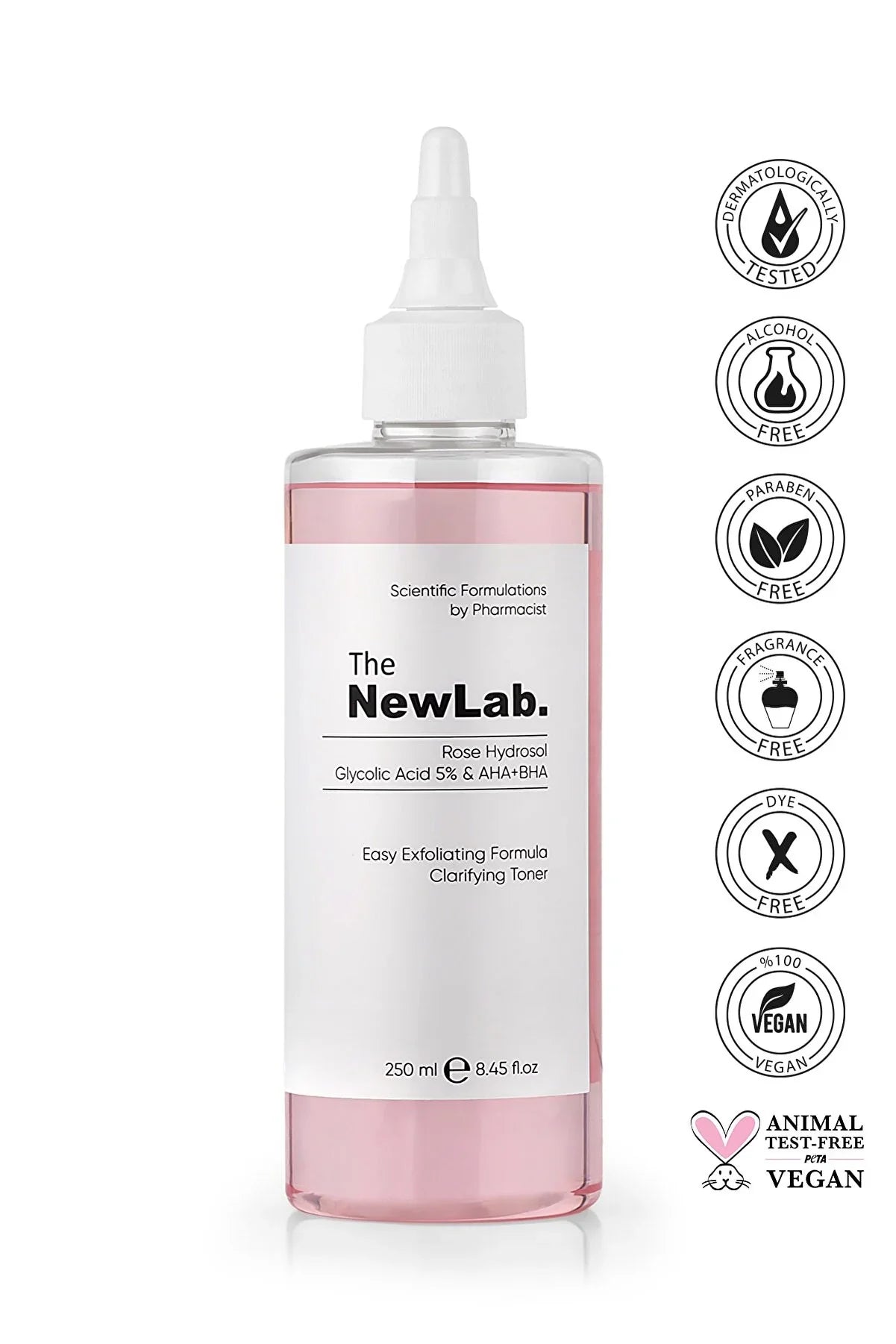 The NewLab Glycolic Acid 5% AHA BHA Clarifying Toner exfoliating toner for smoother and clearer skin 200 ml Health Boutique