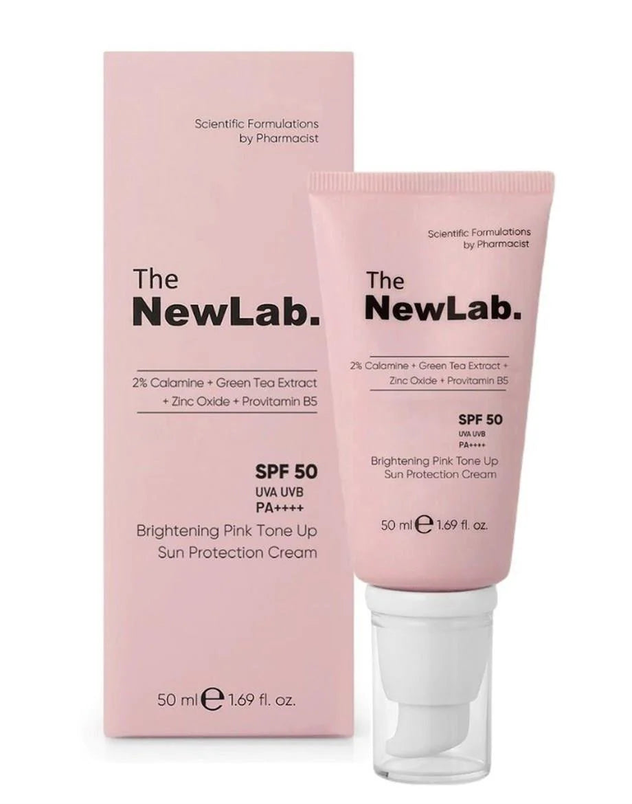 The Newlab Brightening and Skin Tone Equalizing Sun Cream SPF 50+ brightening mineral sunscreen for uneven skin tone 50 ml Health Boutique