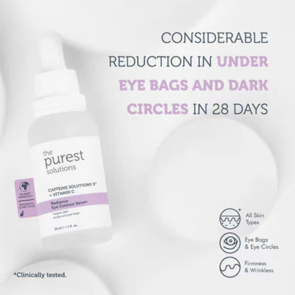 The Purest Solutions Radiance Eye Contour Serum Caffeine 5% for puffiness and dark circles 30ml Health Boutique