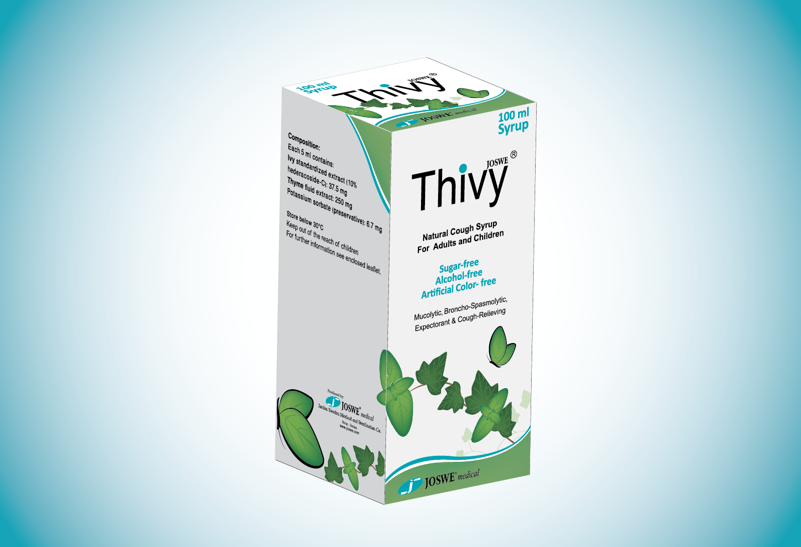 Thivy dried ivy leaf extract cough syrup 100 ml bottle Health Boutique