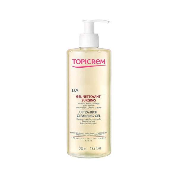 Topicrem DA Ultra Rich Cleansing Gel 500ml gentle body cleanser dry skin Health Boutique