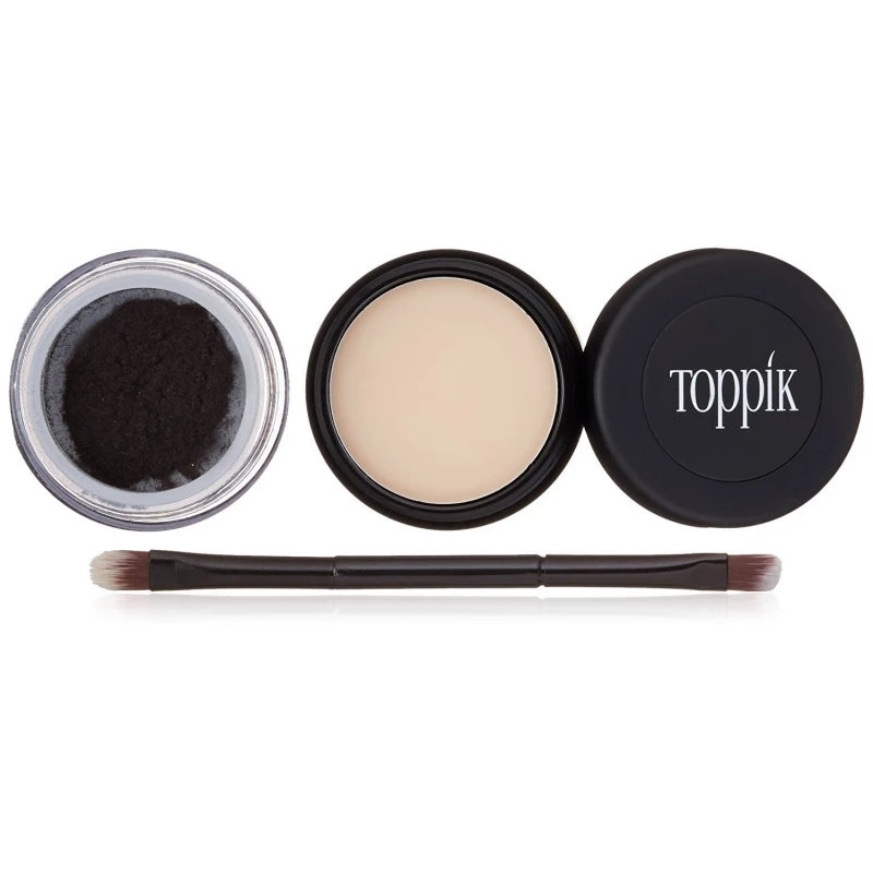 Toppik Brow Building Fiber Set Dark Brown fuller natural eyebrows eyebrow fiber kit Health Boutique