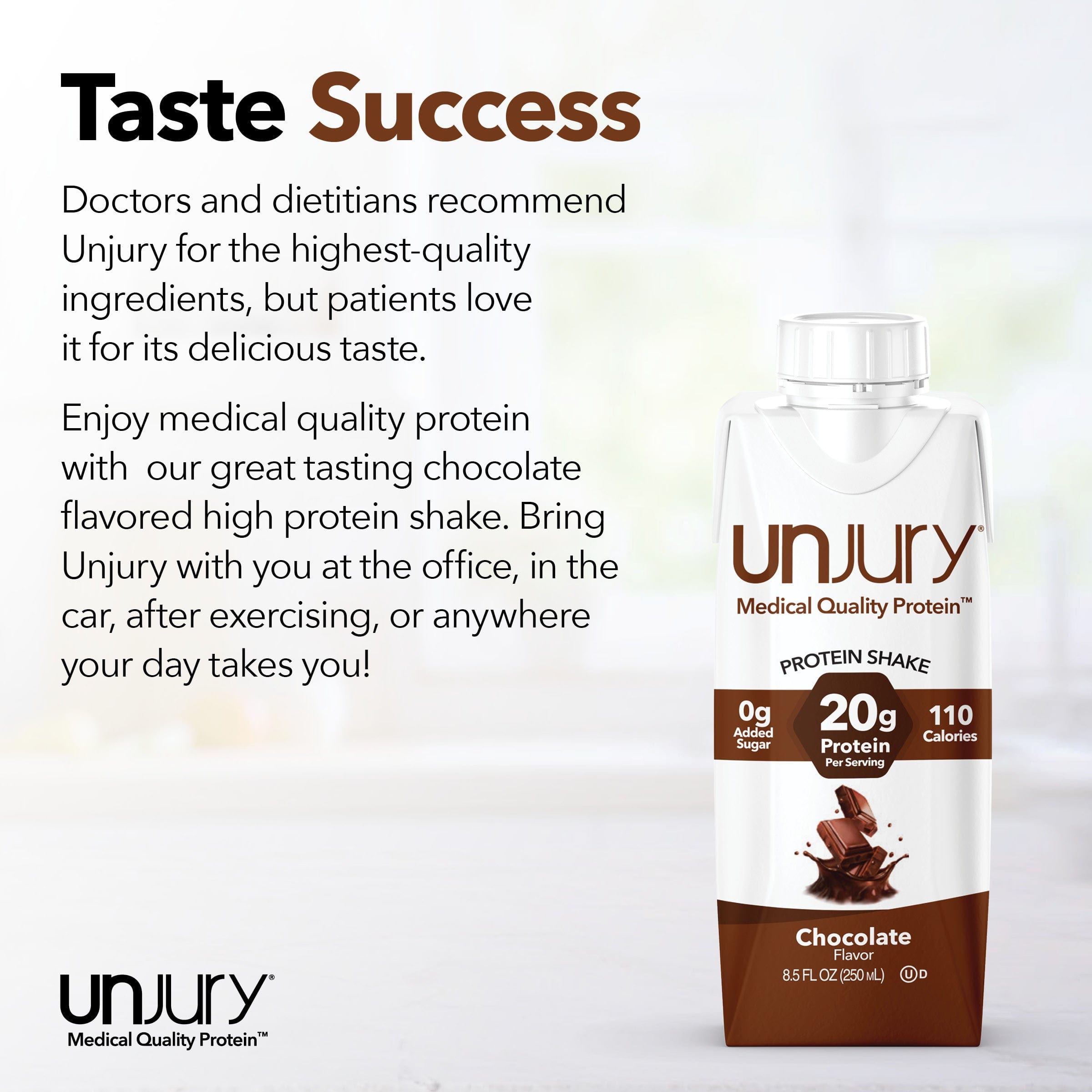 Unjury Rich Chocolate High Protein Shake - Ready-to-Drink 8.5 oz Bottle
