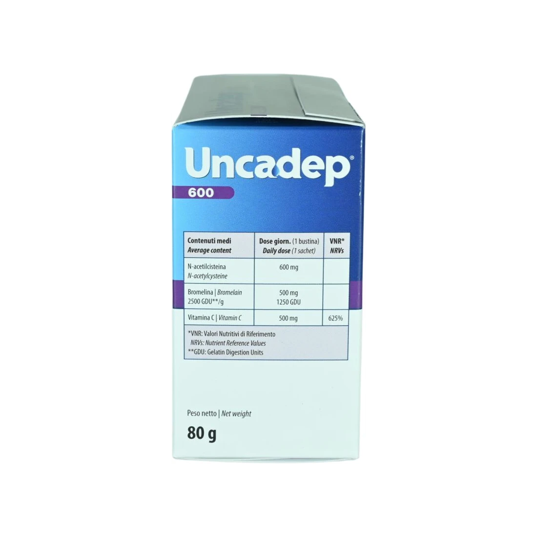 Uncadep 600 20 sachets N-acetylcysteine bromelain vitamin C supplement- Health Boutique Jordan