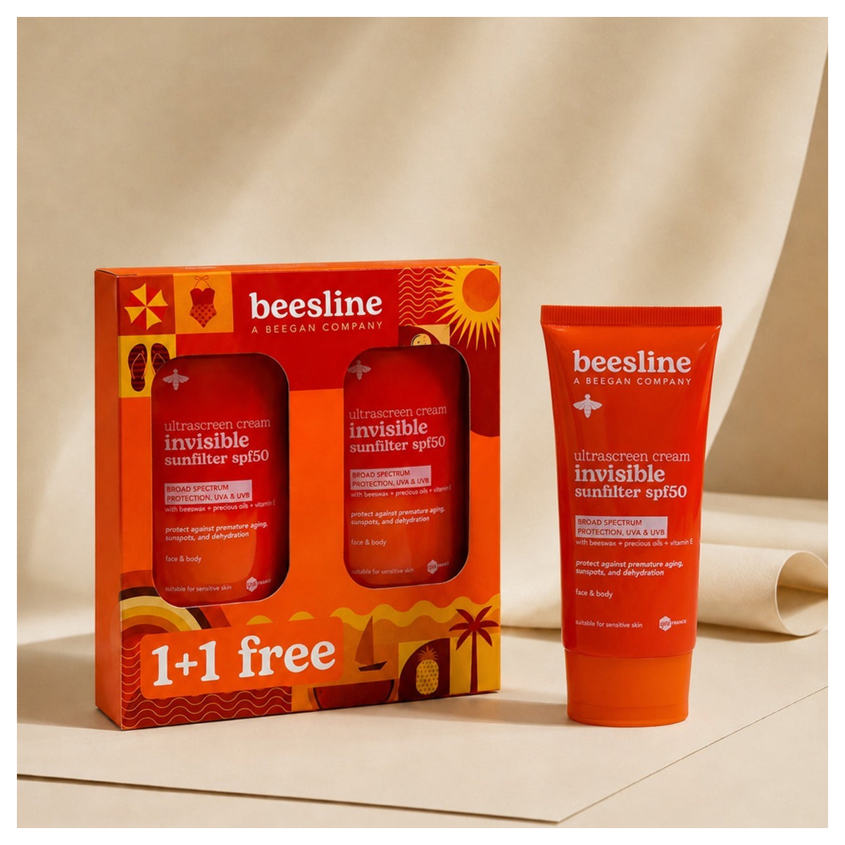 Beesline Ultrascreen Invisible Sunfilter Cream SPF 50 - 60ml Protection Offer