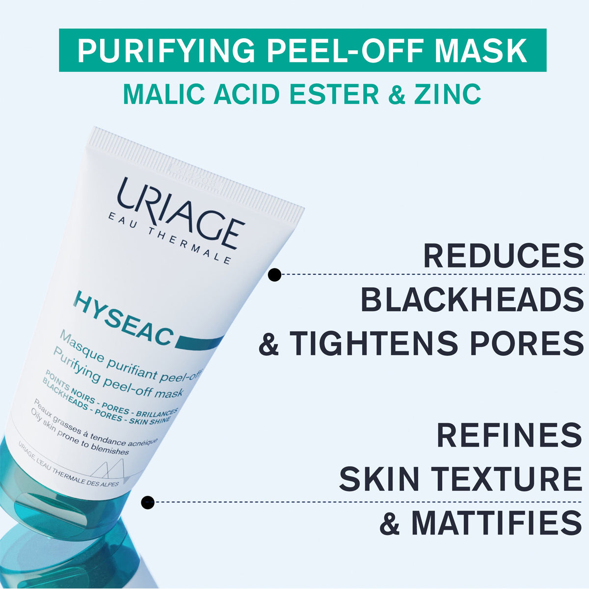 Uriage Hyséac Purifying Peel Off Mask 50ml clay mask for oily acne prone skin deep pore cleansing Health Boutique