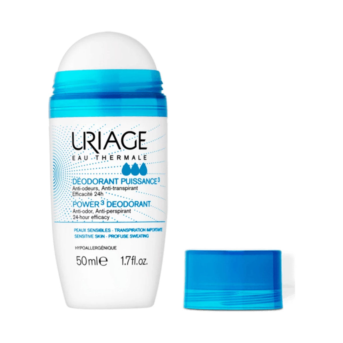 Uriage Power 3 Deodorant 50ml roll on antiperspirant for sensitive skin and daily freshness Health Boutique