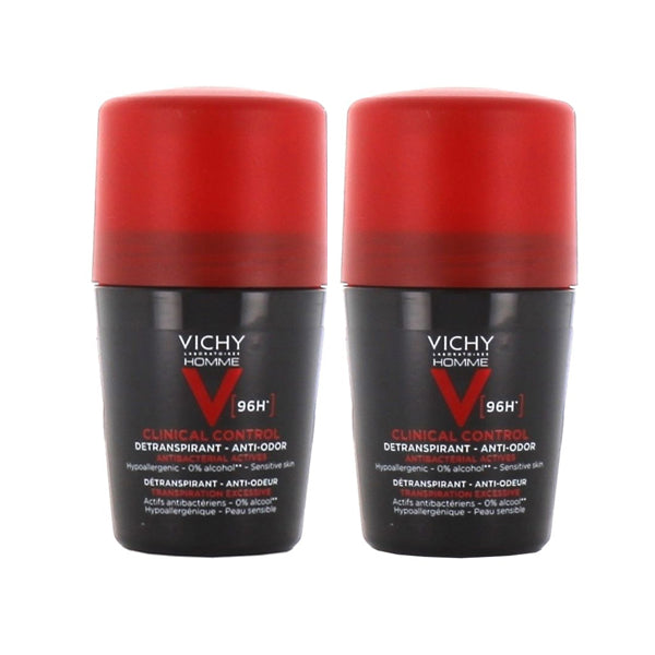 Vichy 96 hour clinical control deodorant men 50ml aluminum chlorohydrate zinc PCA perlite strong sweat protection Vichy Health Boutique