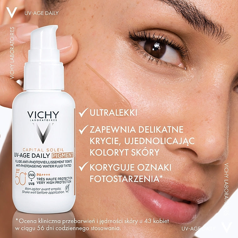 Vichy Capital Soleil UV Age SPF50 Plus Tinted Water Fluid Niacinamide Peptides 40ml Health Boutique