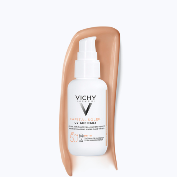 Vichy Capital Soleil UV Age SPF50 Plus Tinted Water Fluid Niacinamide Peptides 40ml Health Boutique