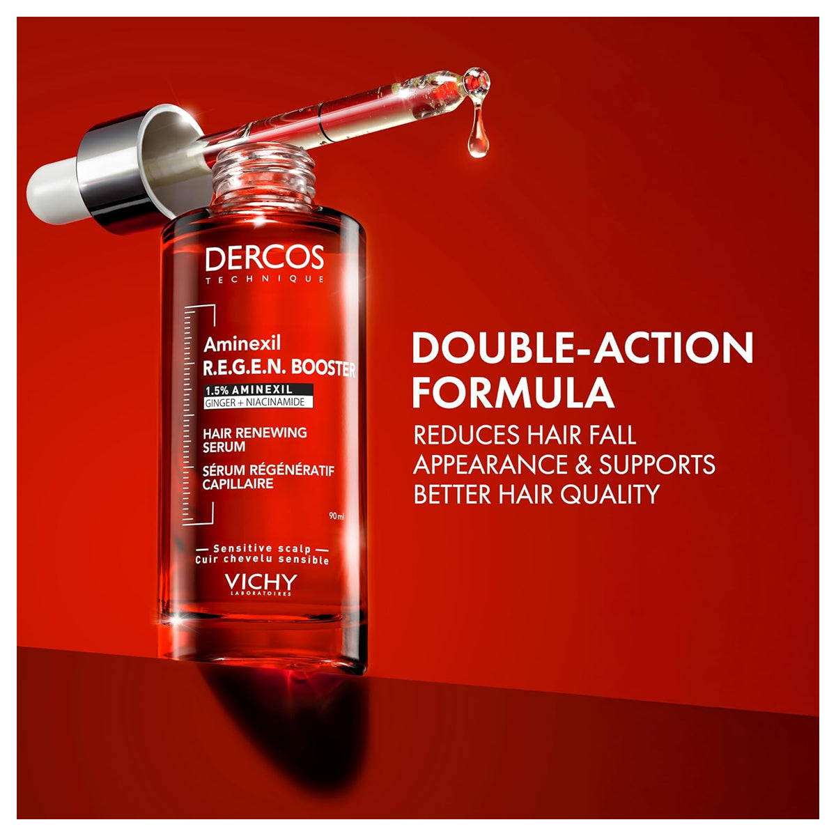 Vichy Dercos Aminexil R.E.G.E.N. hair serum 90ml niacinamide ginger root scalp strengthening anti hair loss serum Health Boutique
