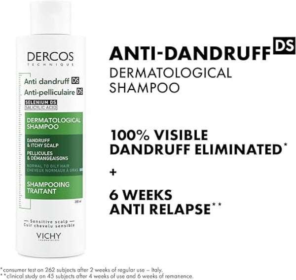 Vichy Dercos Anti Dandruff Shampoo Oily Hair Selenium Disulfide Menthol Ceramide R 200ml Health Boutique