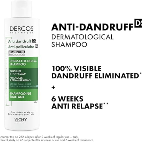 Vichy Dercos Anti Dandruff Shampoo Sensitive Scalp Piroctone Olamine Salicylic Acid 200ml Health Boutique