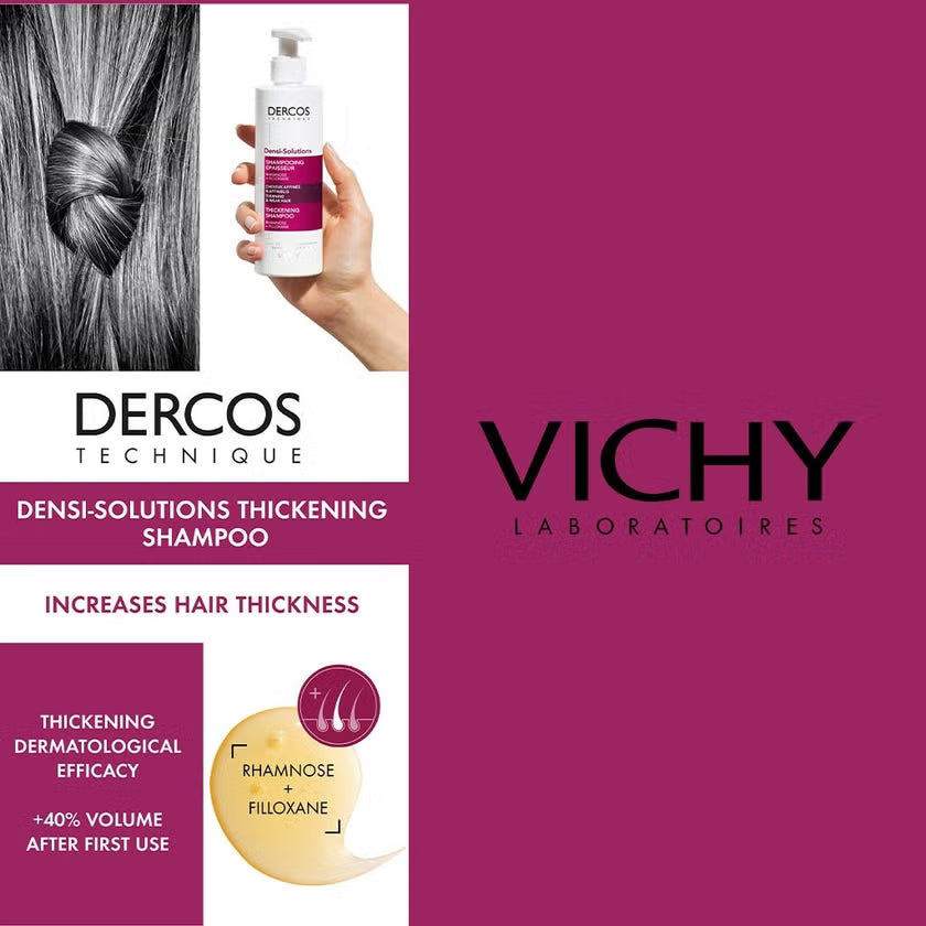 Vichy Dercos Densi Solutions Hair Thickening Shampoo Filloxane Rhamnose Volume Boost 250ml Health Boutique