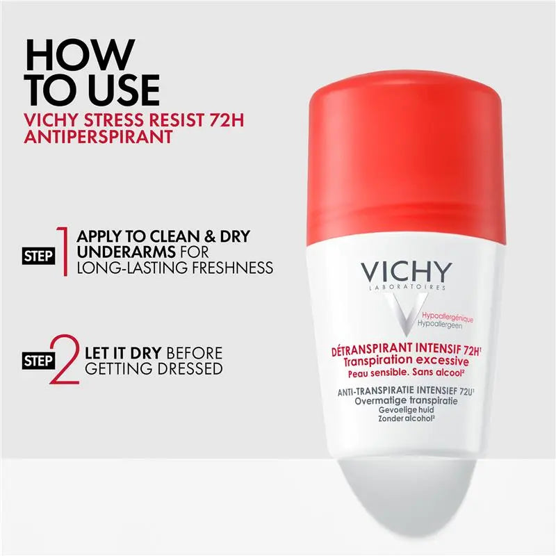 Vichy Stress Resist 72 Hour Anti-Perspirant Roll-On 50ml 2 Pack Perspicalm Perlite Health Boutique