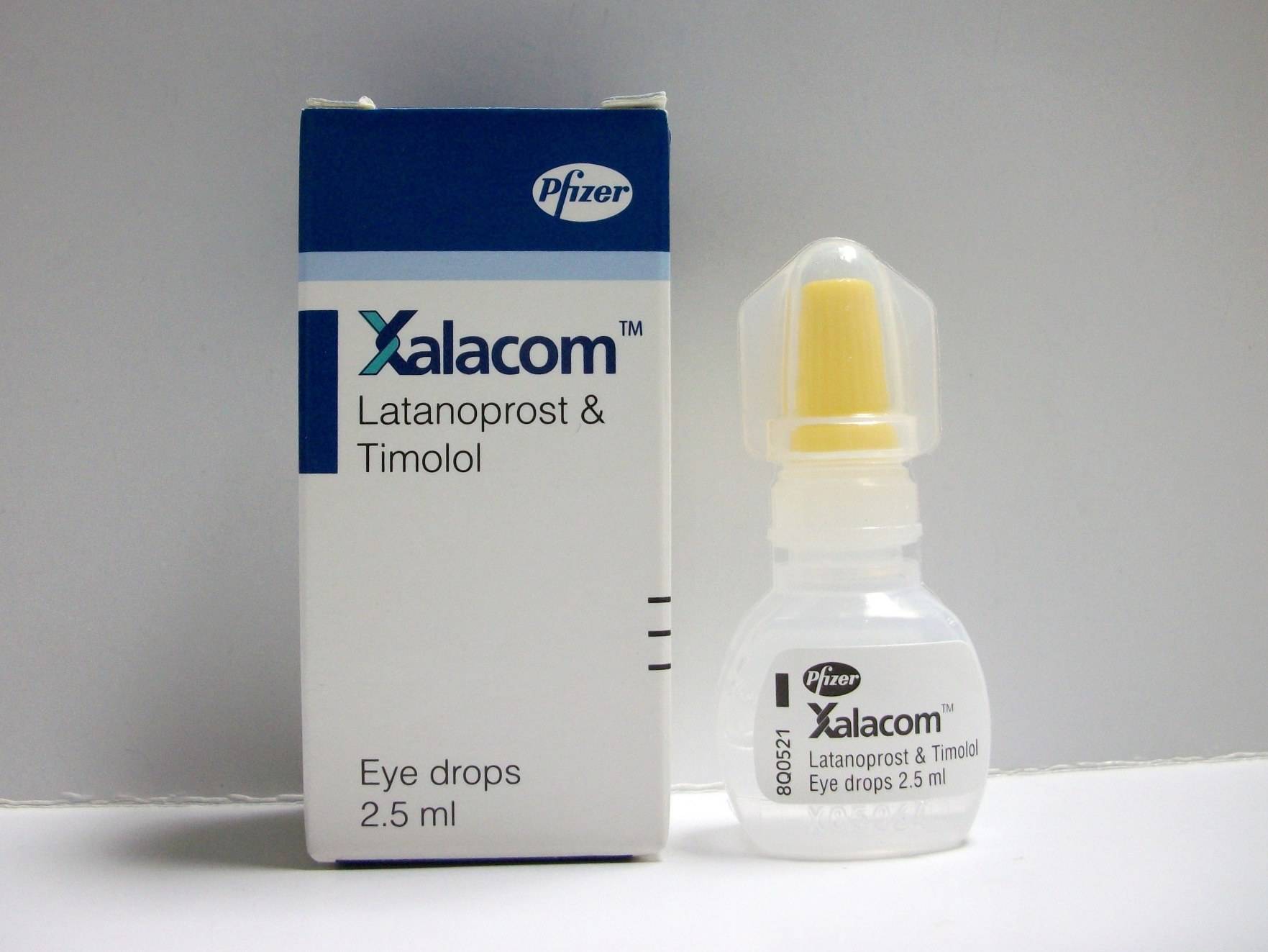 Xalacom eye drops 2.5 ml latanoprost timolol glaucoma pressure control
