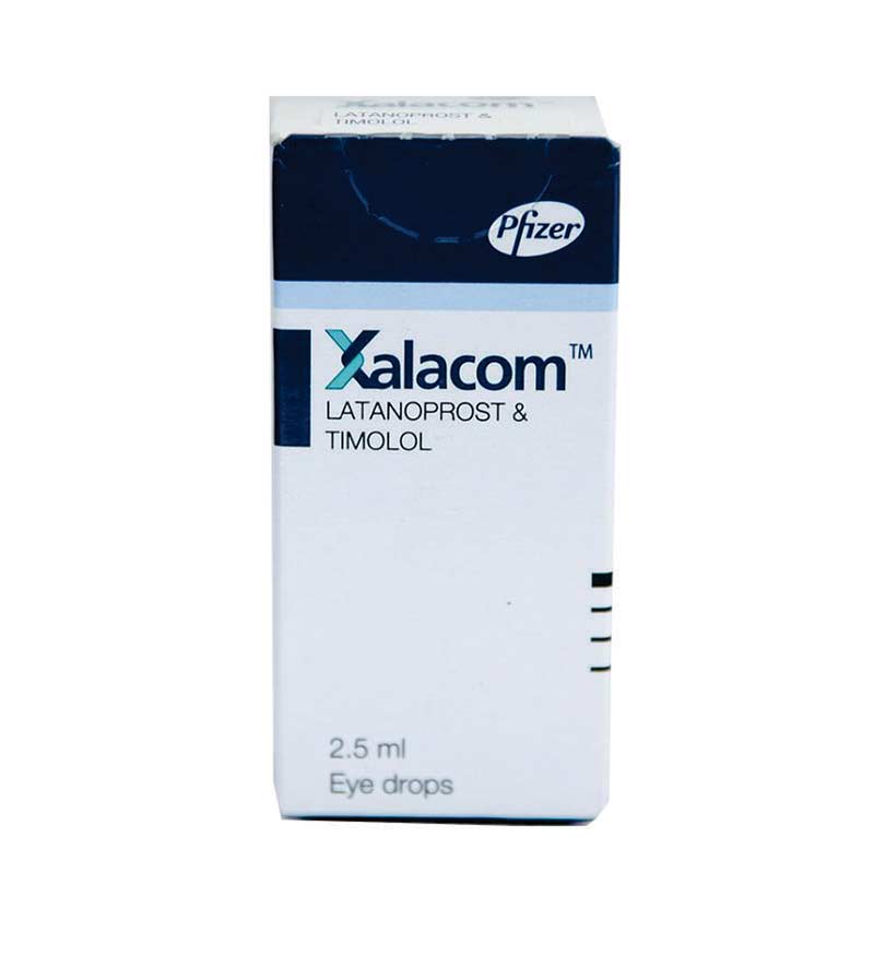 Xalacom eye drops 2.5 ml latanoprost timolol glaucoma pressure control