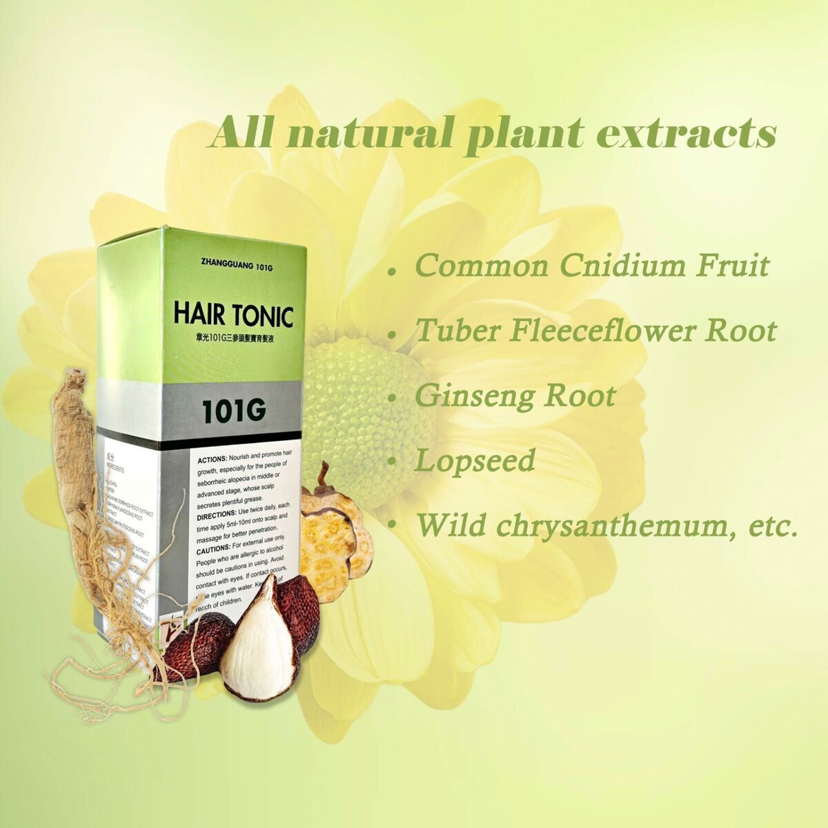Zhangguang 101G Hair Tonic – Intensive Herbal Therapy for Hair Regrowth & Hair Loss ingredient health boutique